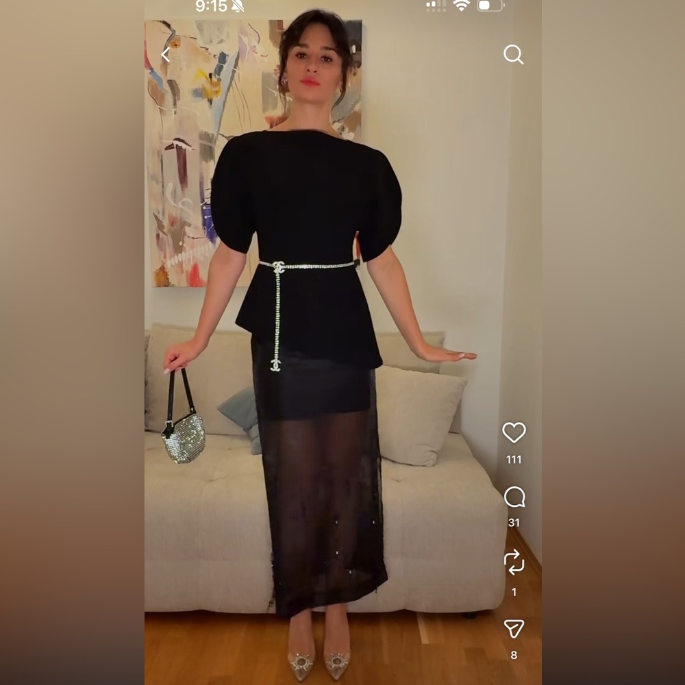 Zara Black Short Sleeve Top